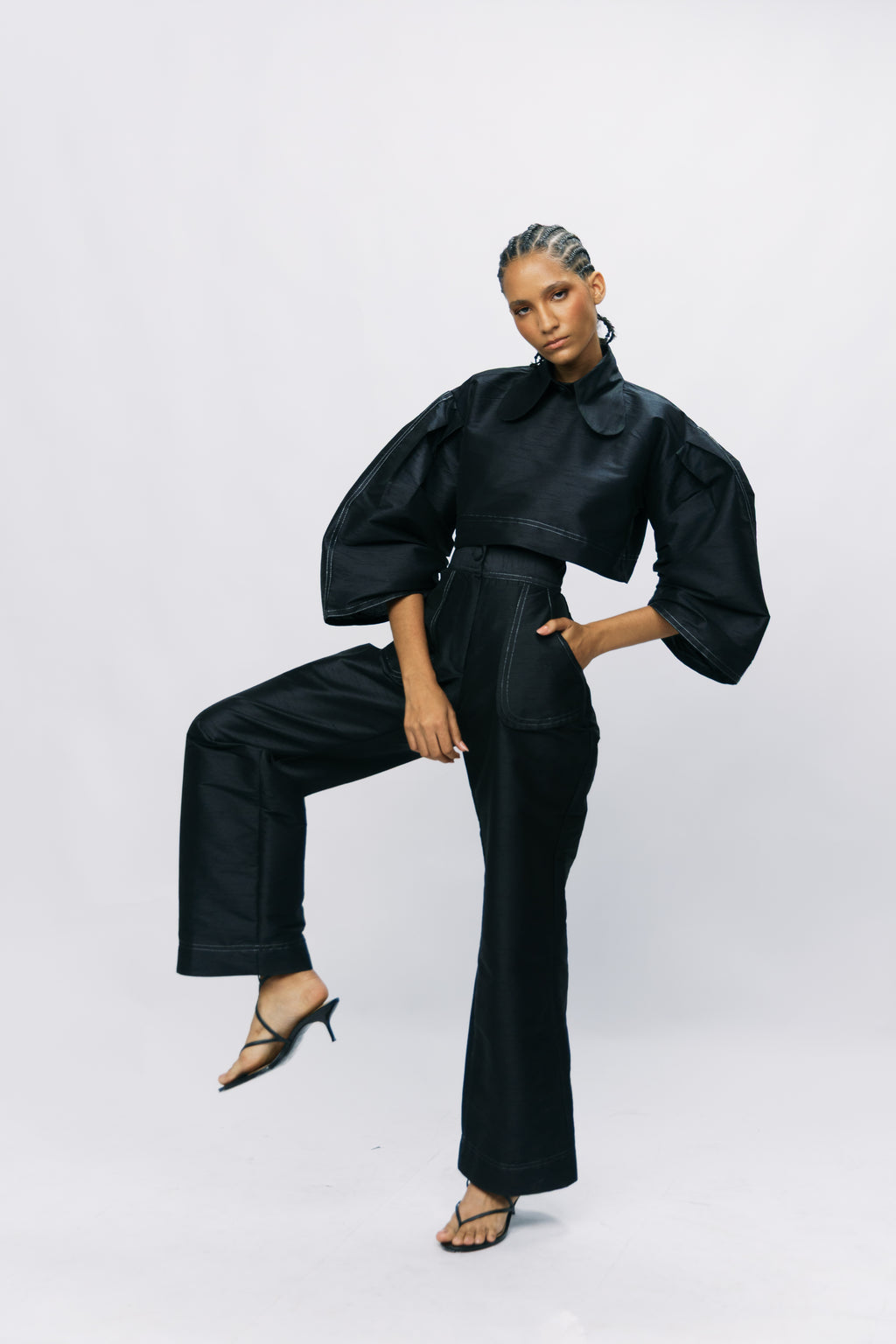 APLIQUE TROUSER - ONYX