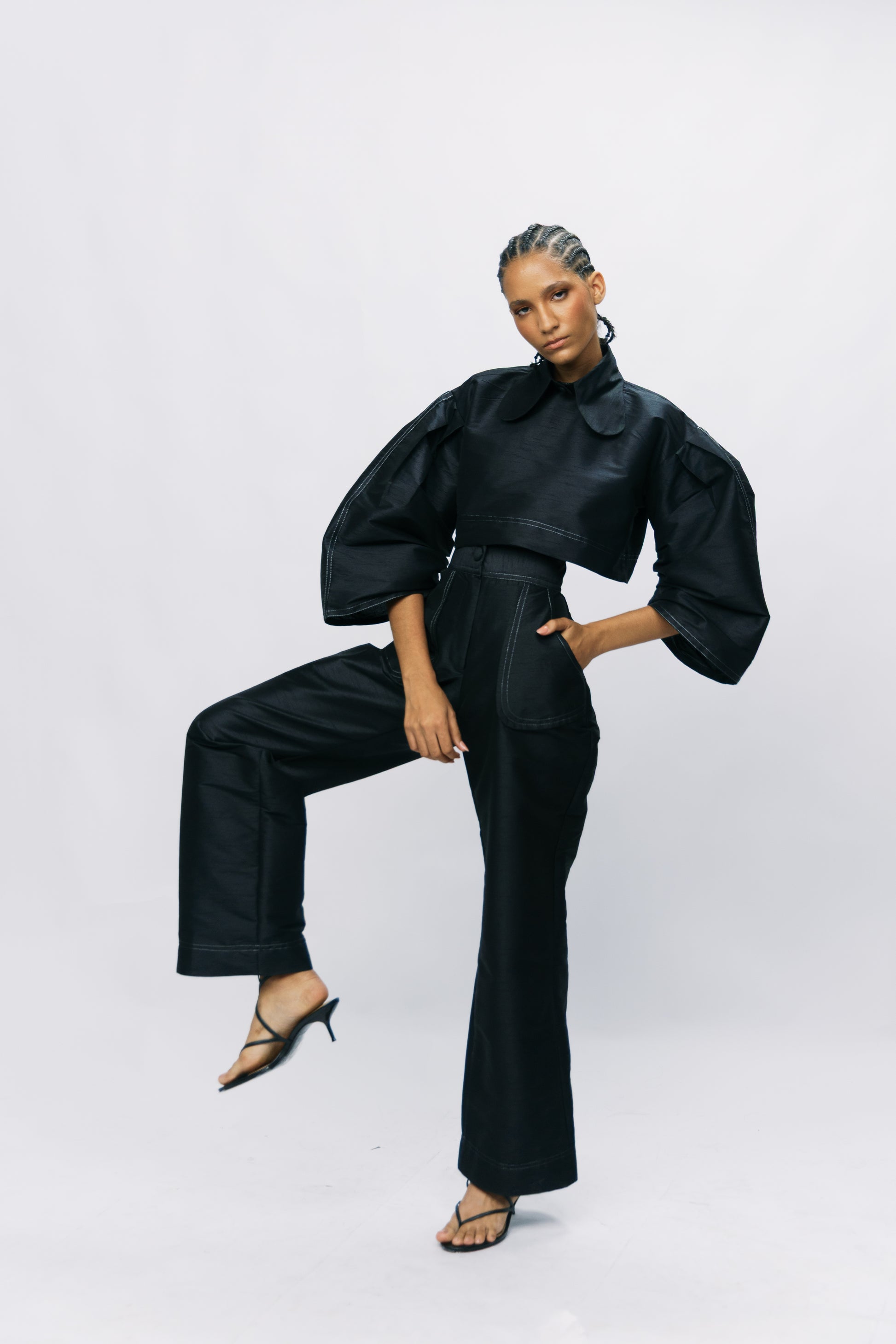 APLIQUE TROUSER - ONYX