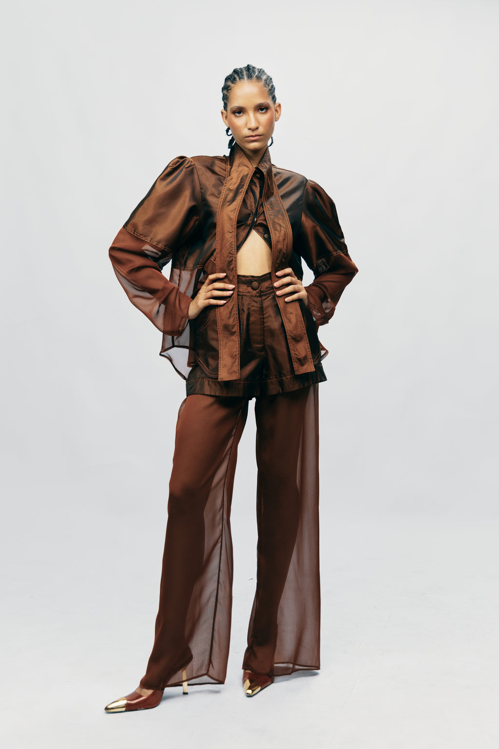 APLIQUE TROUSER DUO - BRONZE