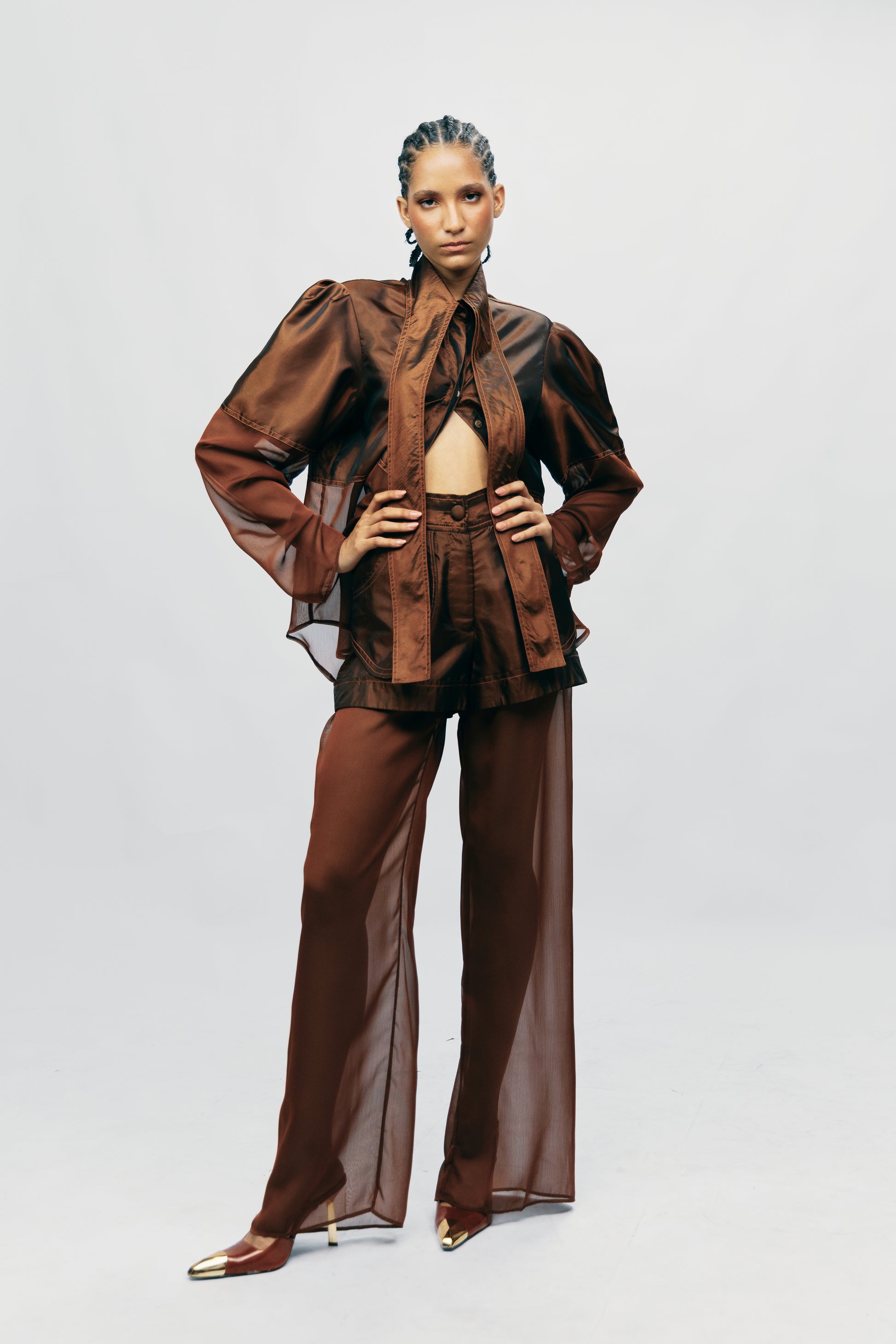 APLIQUE TROUSER DUO - BRONZE