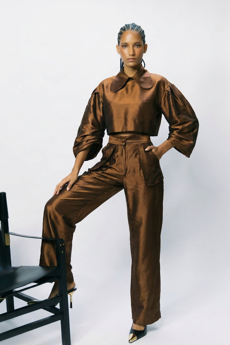 APLIQUE TROUSER - BRONZE