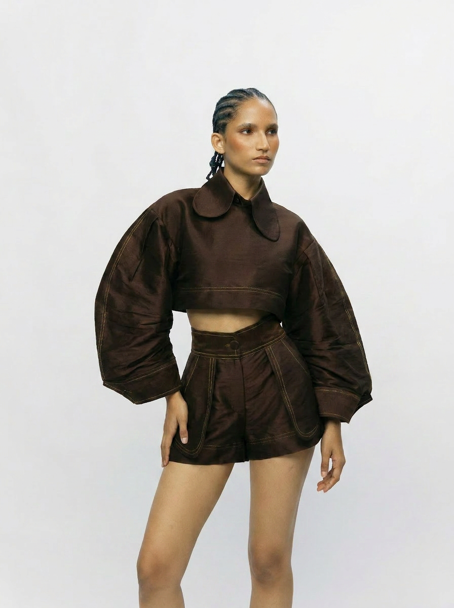 APLIQUE TAILORED SHORT - FUMÉ